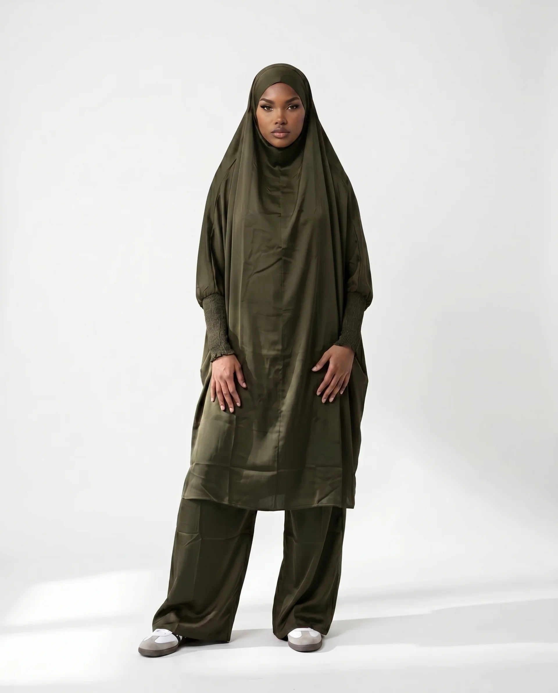 Satin Scrunch Jilbab Set