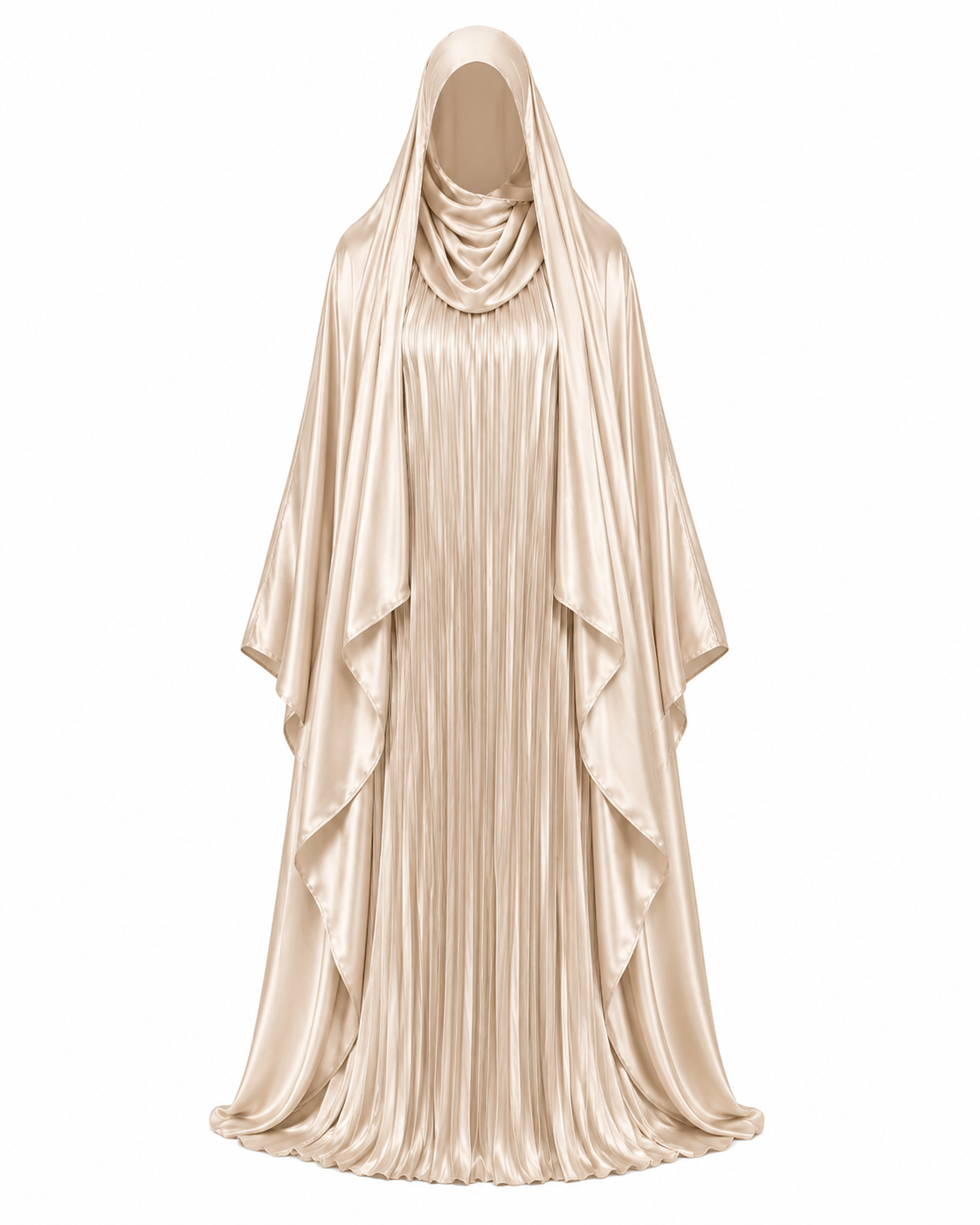 Saudi Satin Overhead Abaya Set