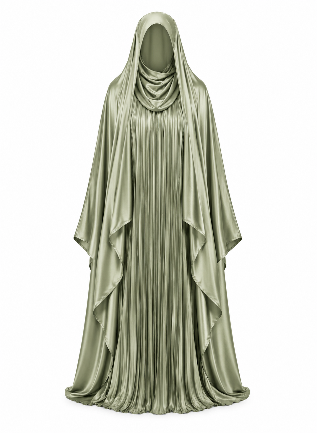 Saudi Satin Overhead Abaya Set