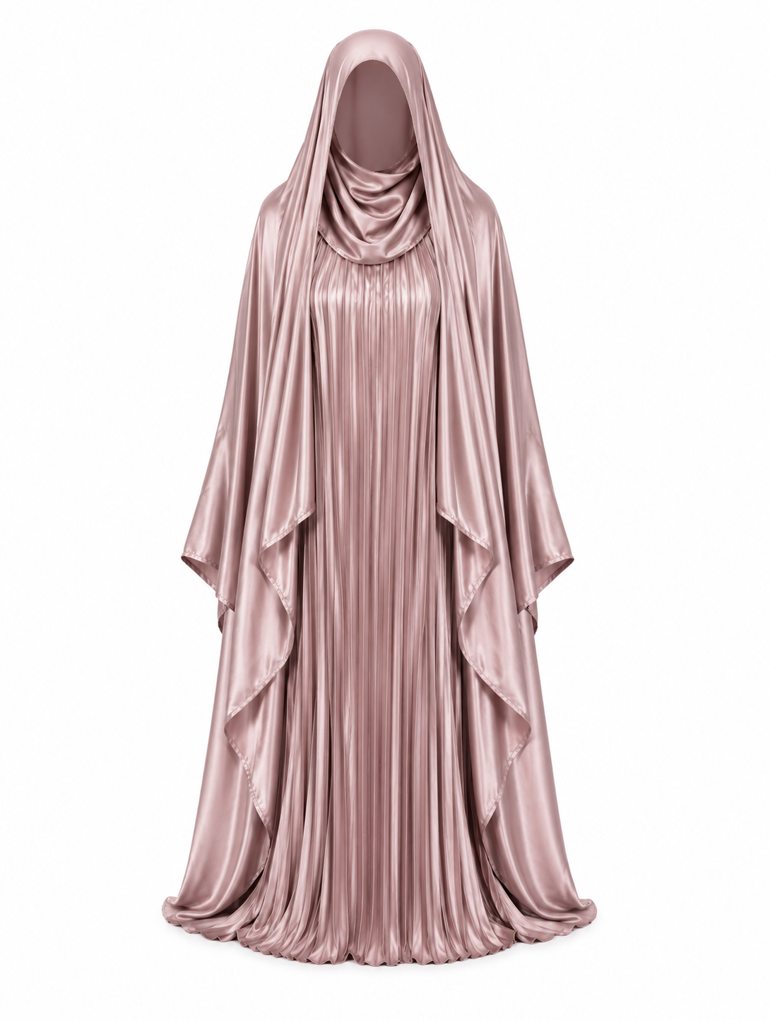 Saudi Satin Overhead Abaya Set