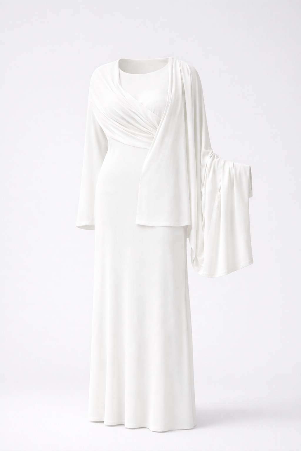 White Draped Tunic Dress