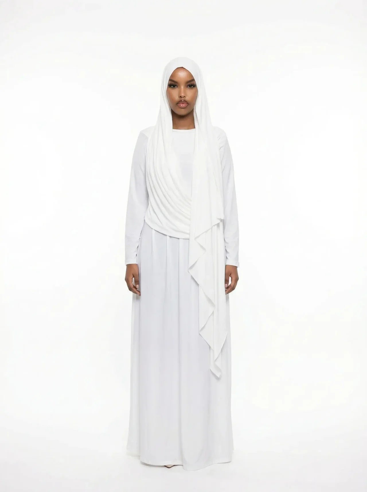 White Draped Tunic Dress