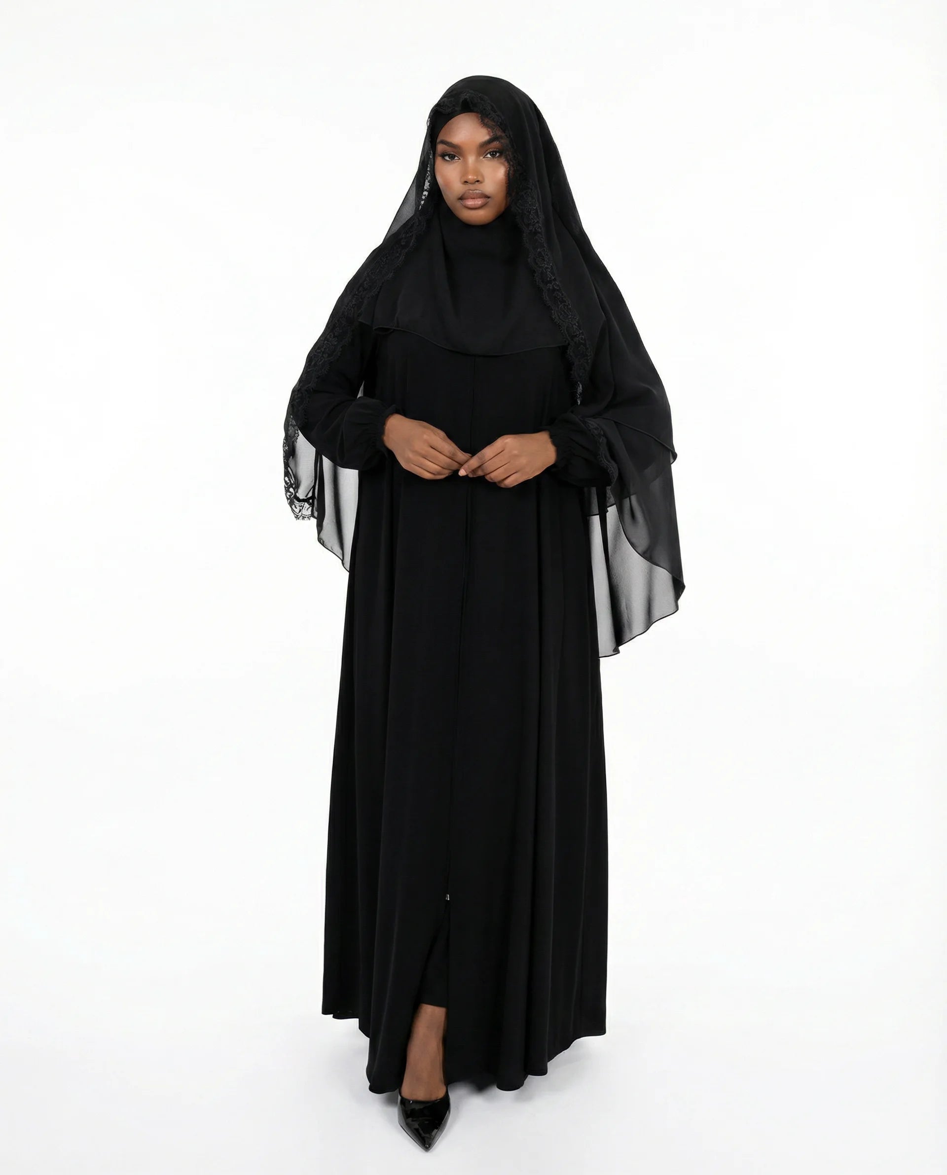Lace Chiffon Overhead Hijab