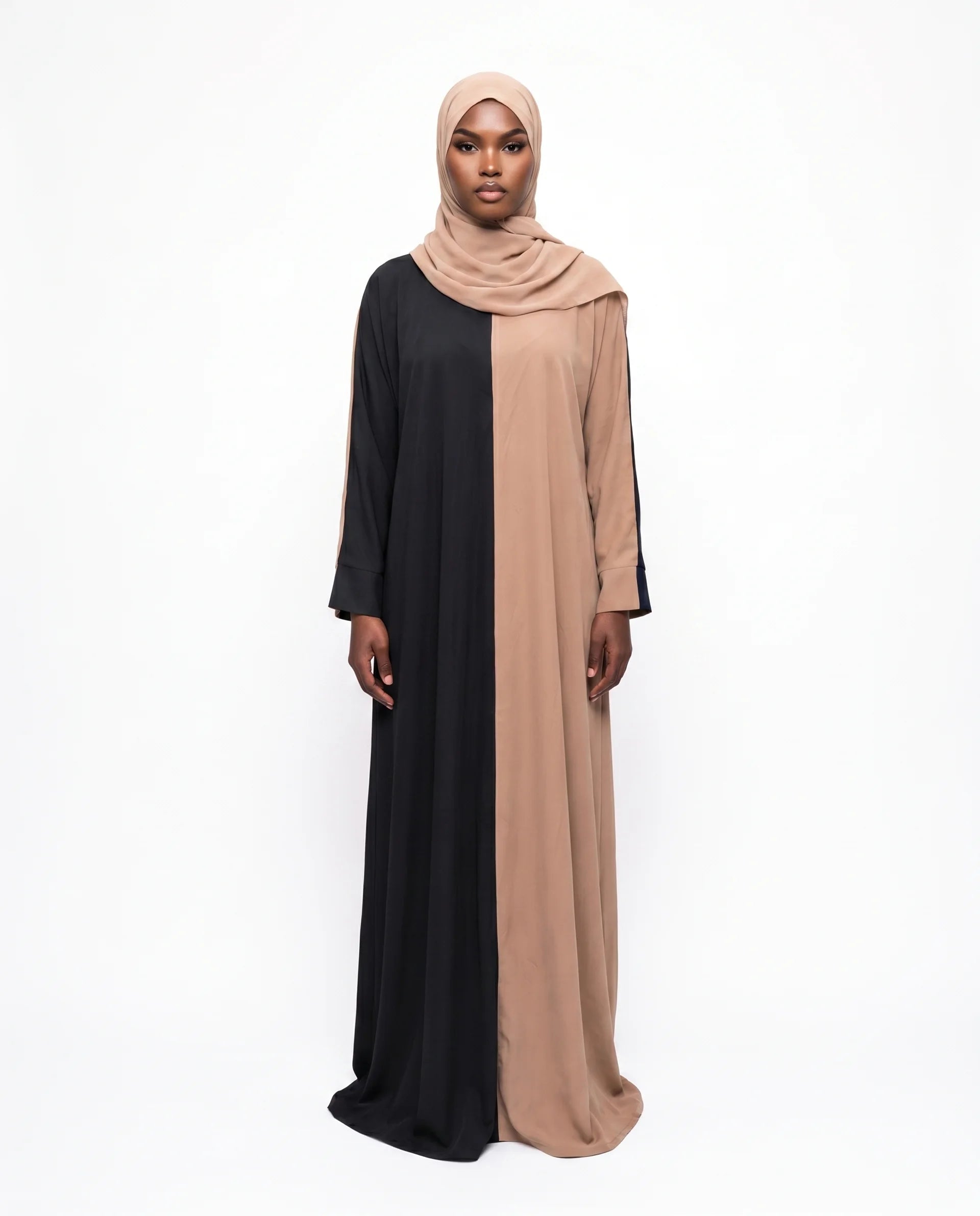 Color Block Abaya Set
