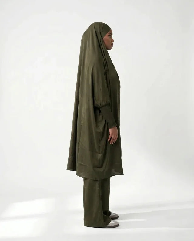 Satin Scrunch Jilbab Set