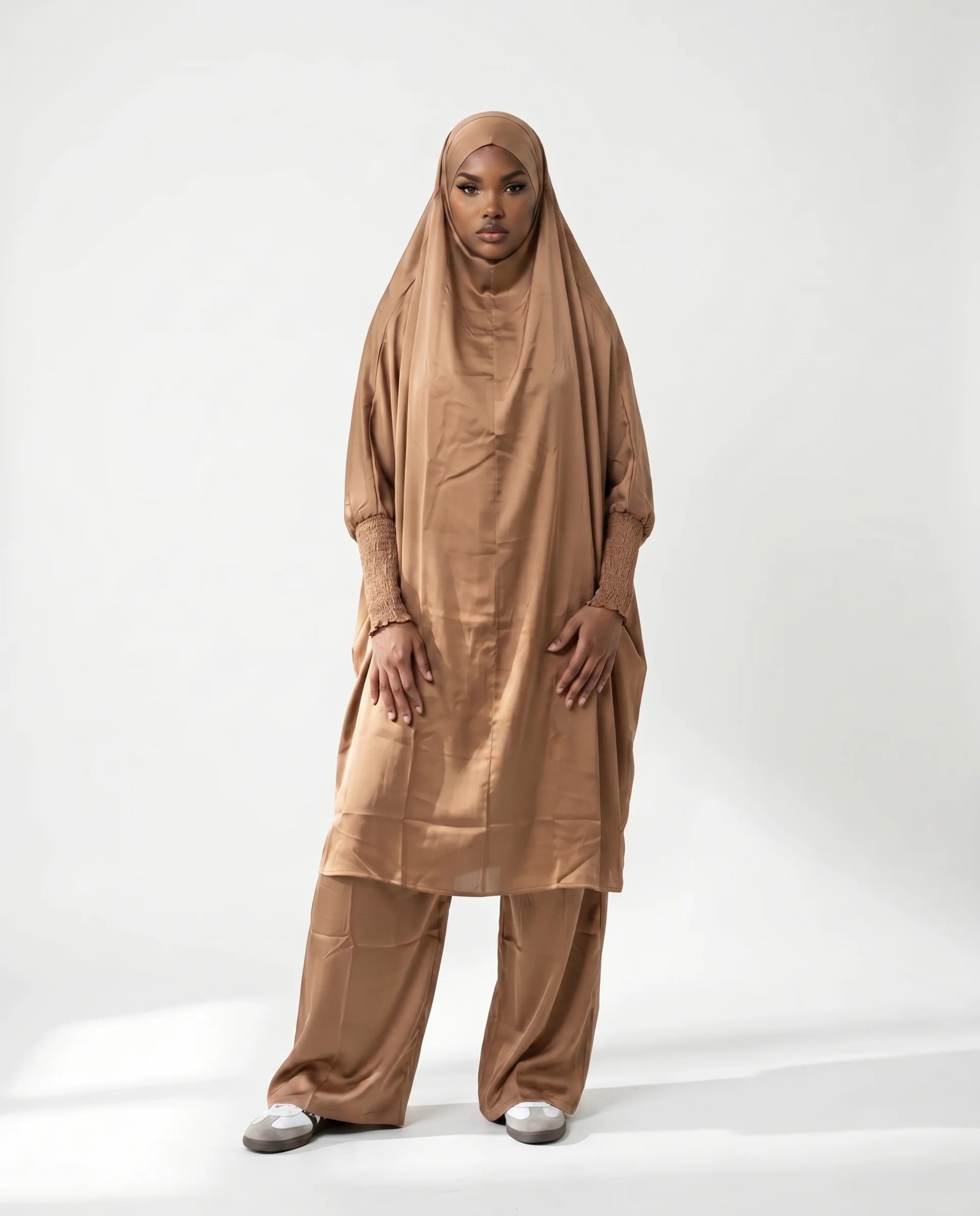 Satin Scrunch Jilbab Set