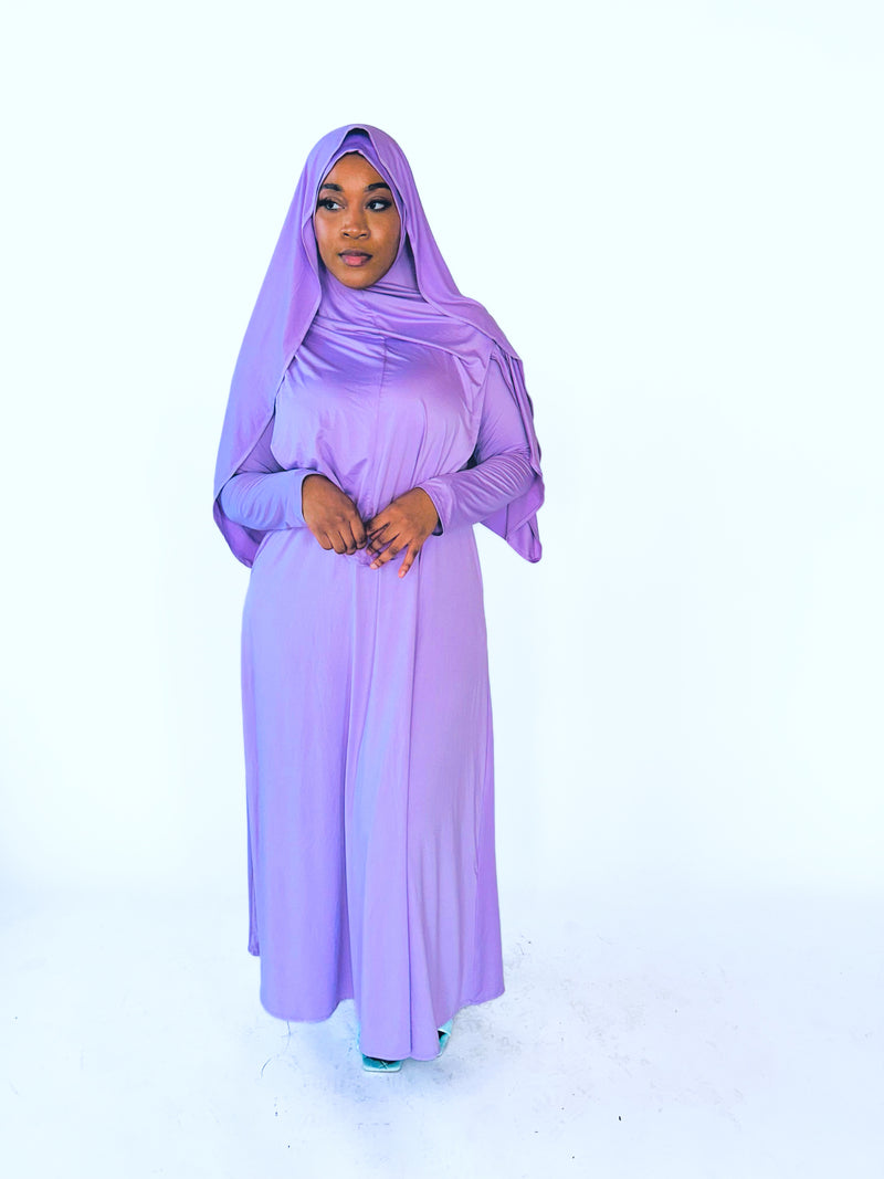 Lavender Pleated Overgarment Set