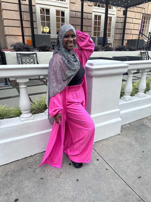 Long Cardigan Pant Set