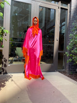Pink/Orange Fringe Kaftan