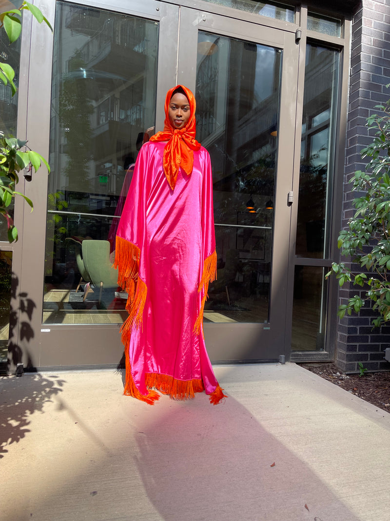 Pink/Orange Fringe Kaftan
