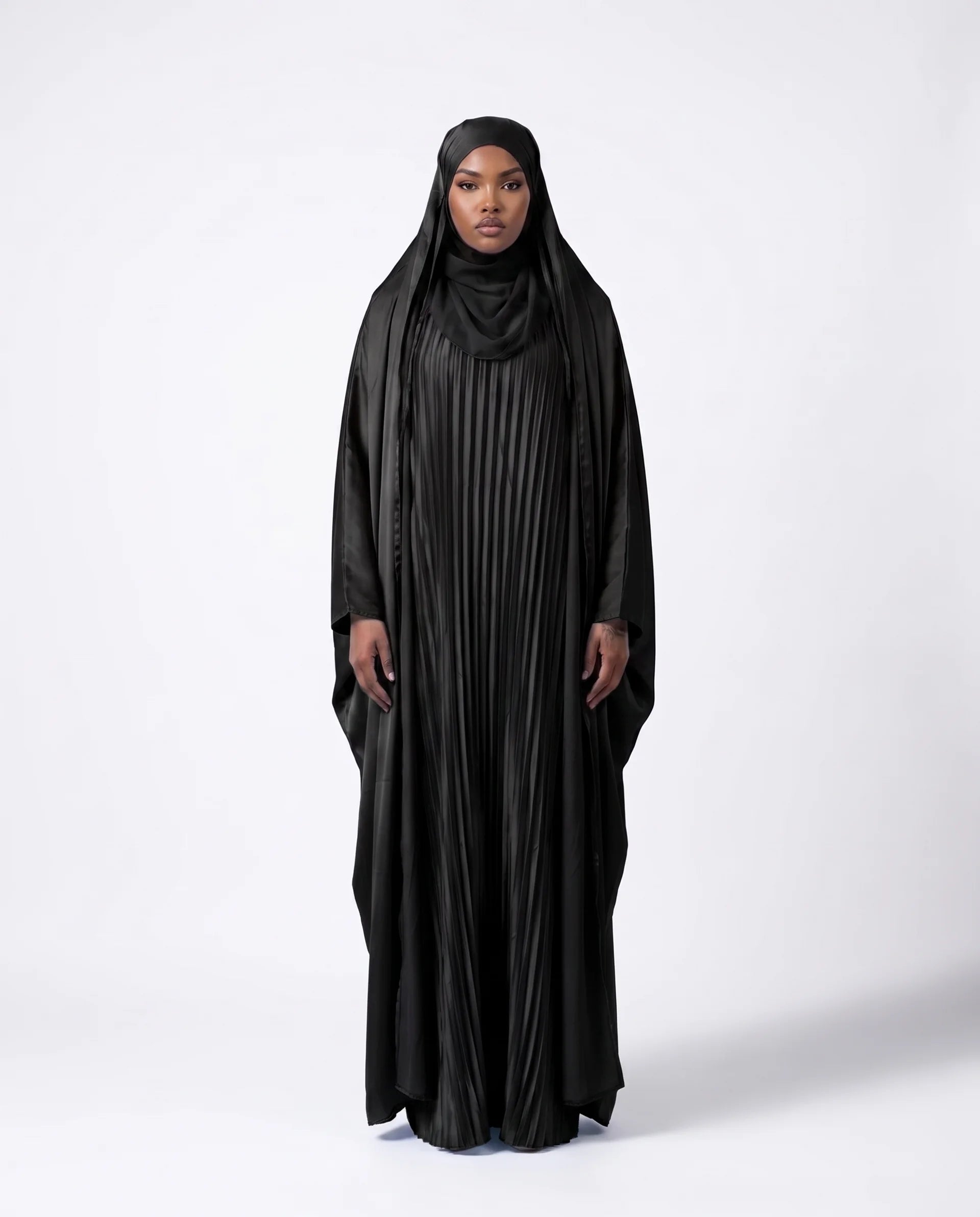 Saudi Satin Overhead Abaya Set