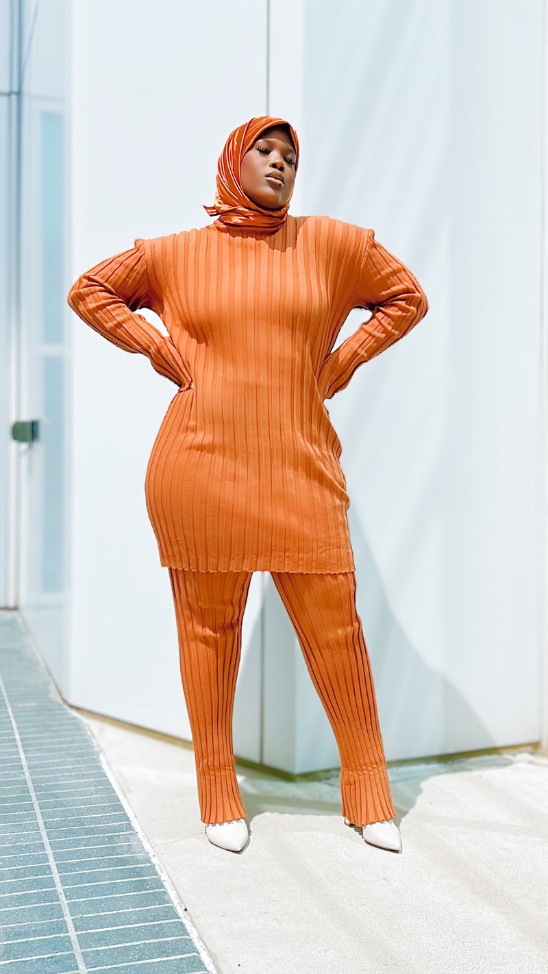 Brown Knitted Pants Only