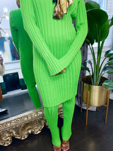 Green Knitted Sweater Set