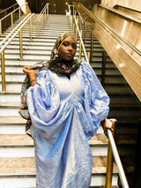 Boubou Draped Dress - Blue