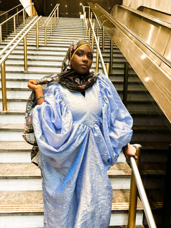 Boubou Draped Dress - Blue