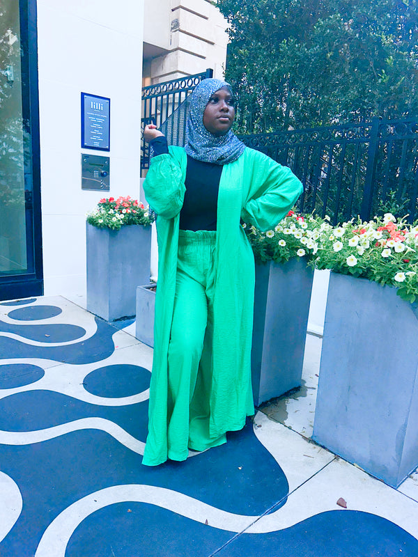 Long Cardigan Pant Set