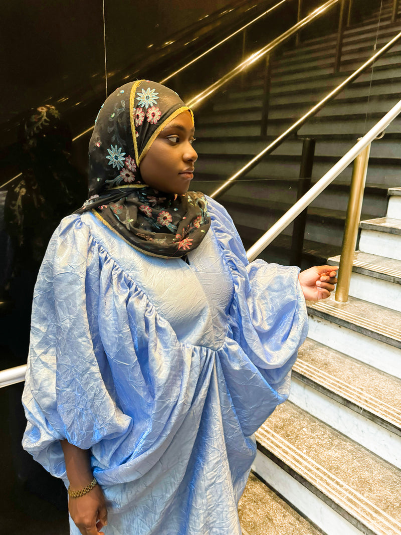 Boubou Draped Dress - Blue