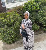 Black Tye Dye Fringe Overgarment Set