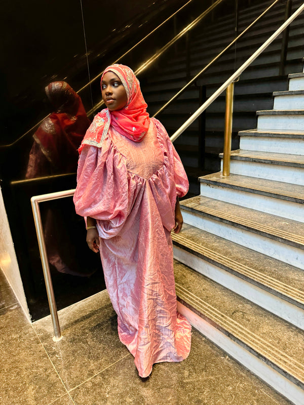 Boubou Draped Dress - Pink