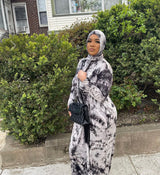 Black Tye Dye Fringe Overgarment Set