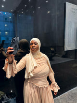 Stretch Scrunch Dress - Tan