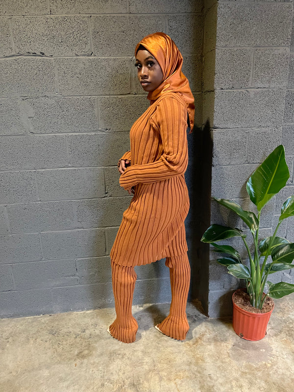 Brown Knitted Pants Only