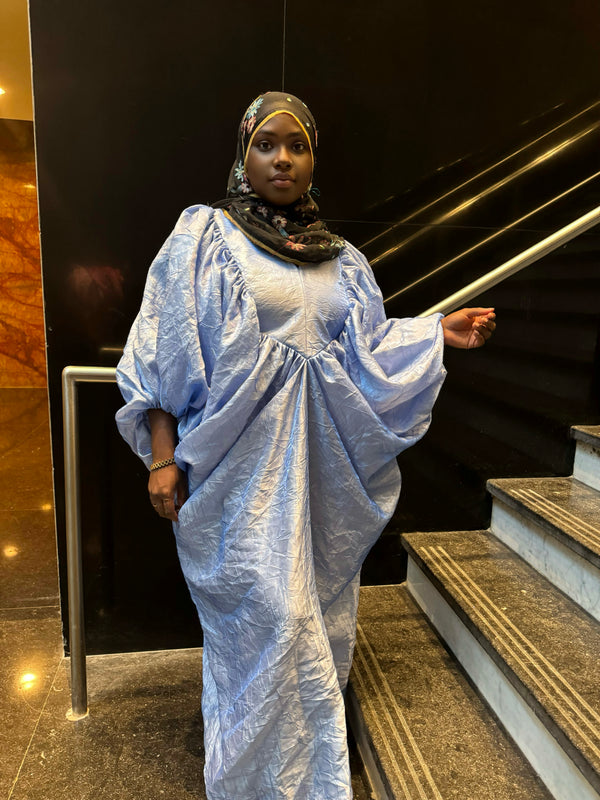 Boubou Draped Dress - Blue