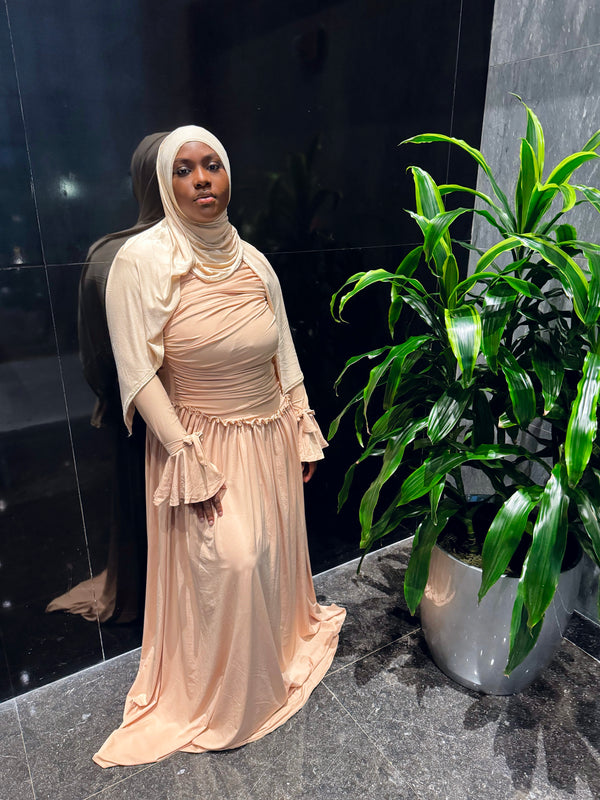 Stretch Scrunch Dress - Tan