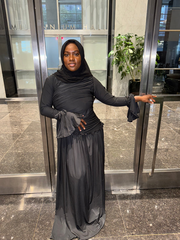 Stretch Scrunch Dress - Black*