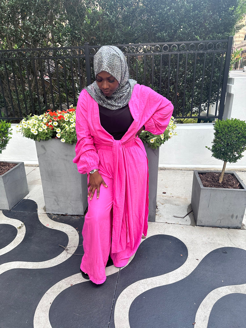 Long Cardigan Pant Set