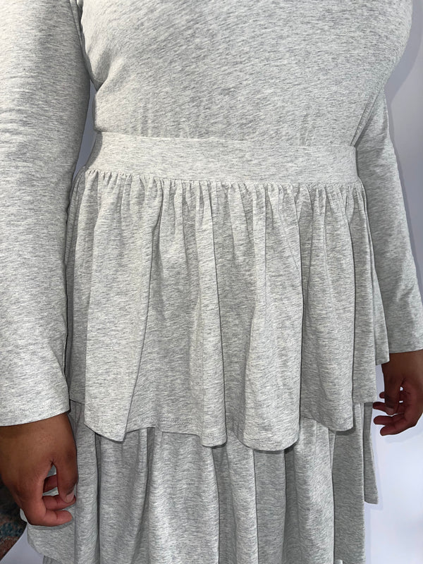 Gray Pleated Skirt