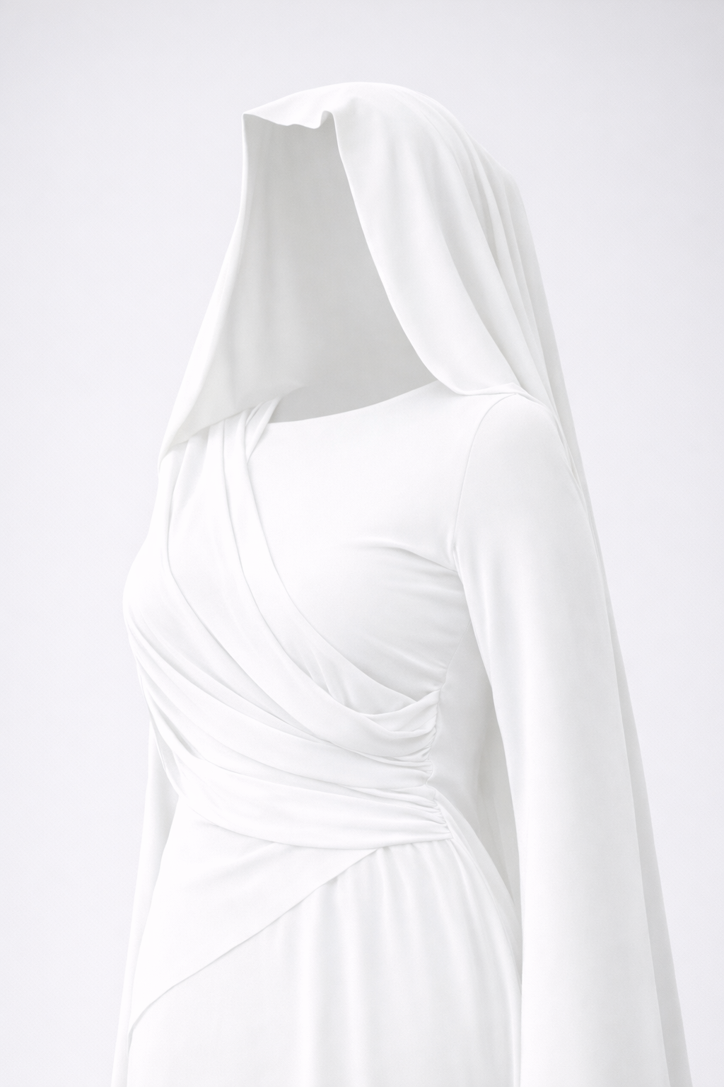 White Draped Tunic Dress