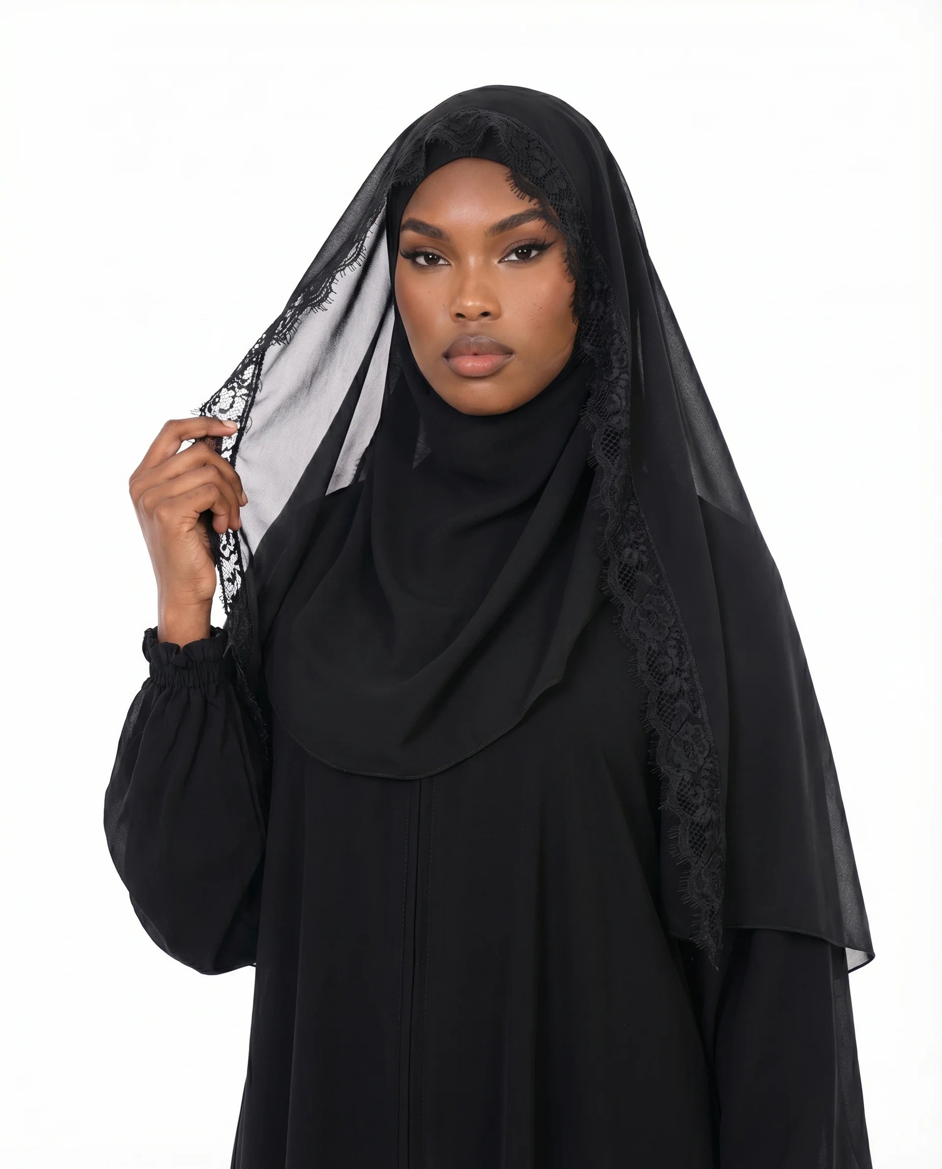 Lace Chiffon Overhead Hijab