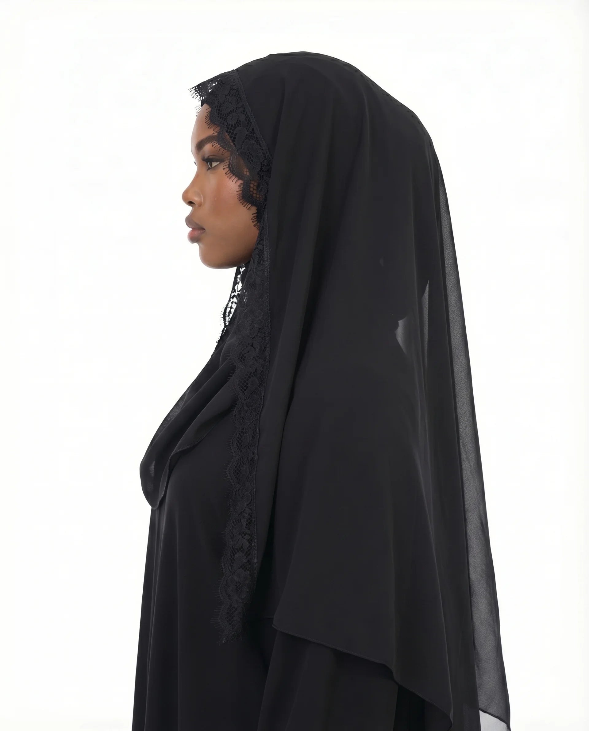 Lace Chiffon Overhead Hijab