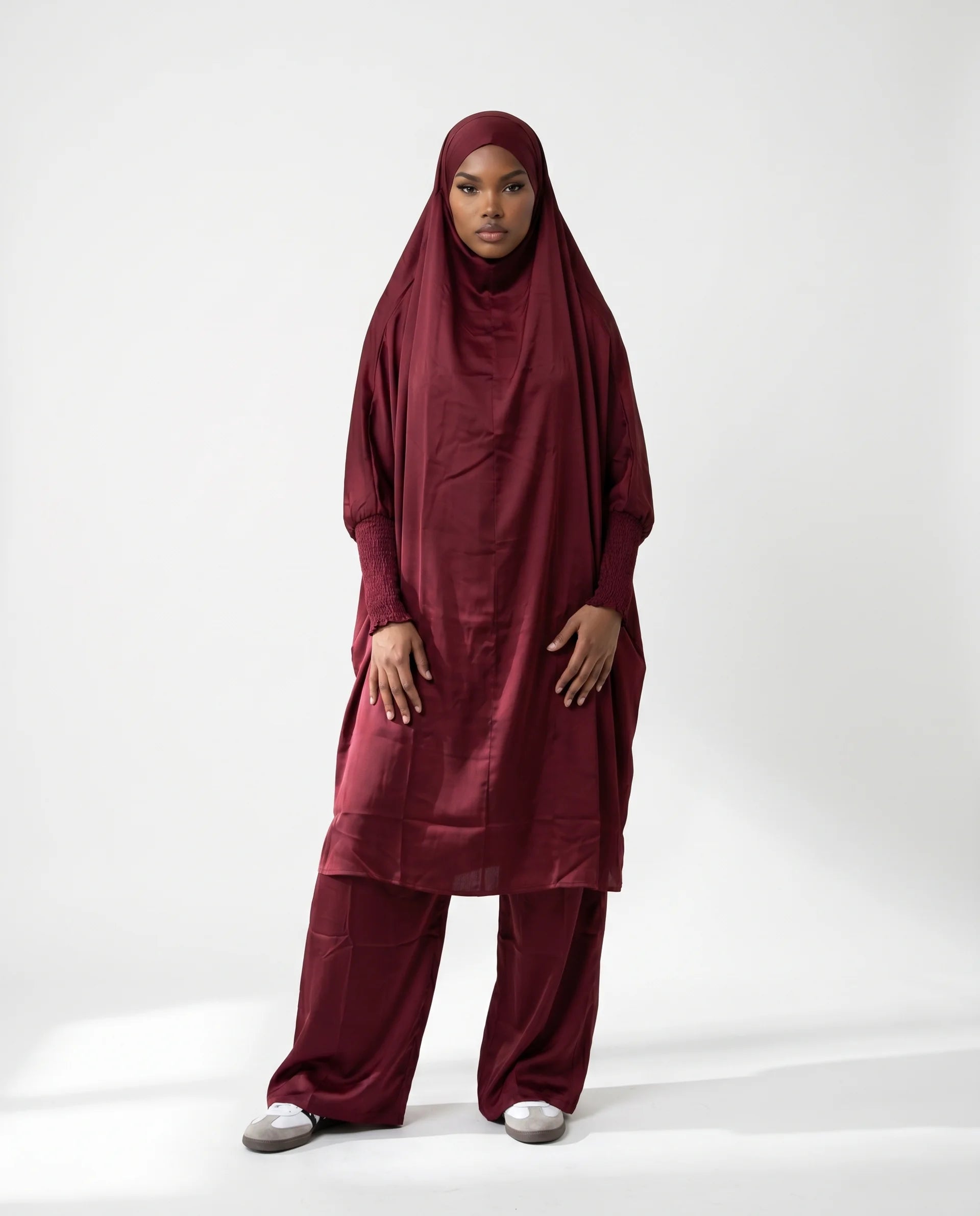 Satin Scrunch Jilbab Set